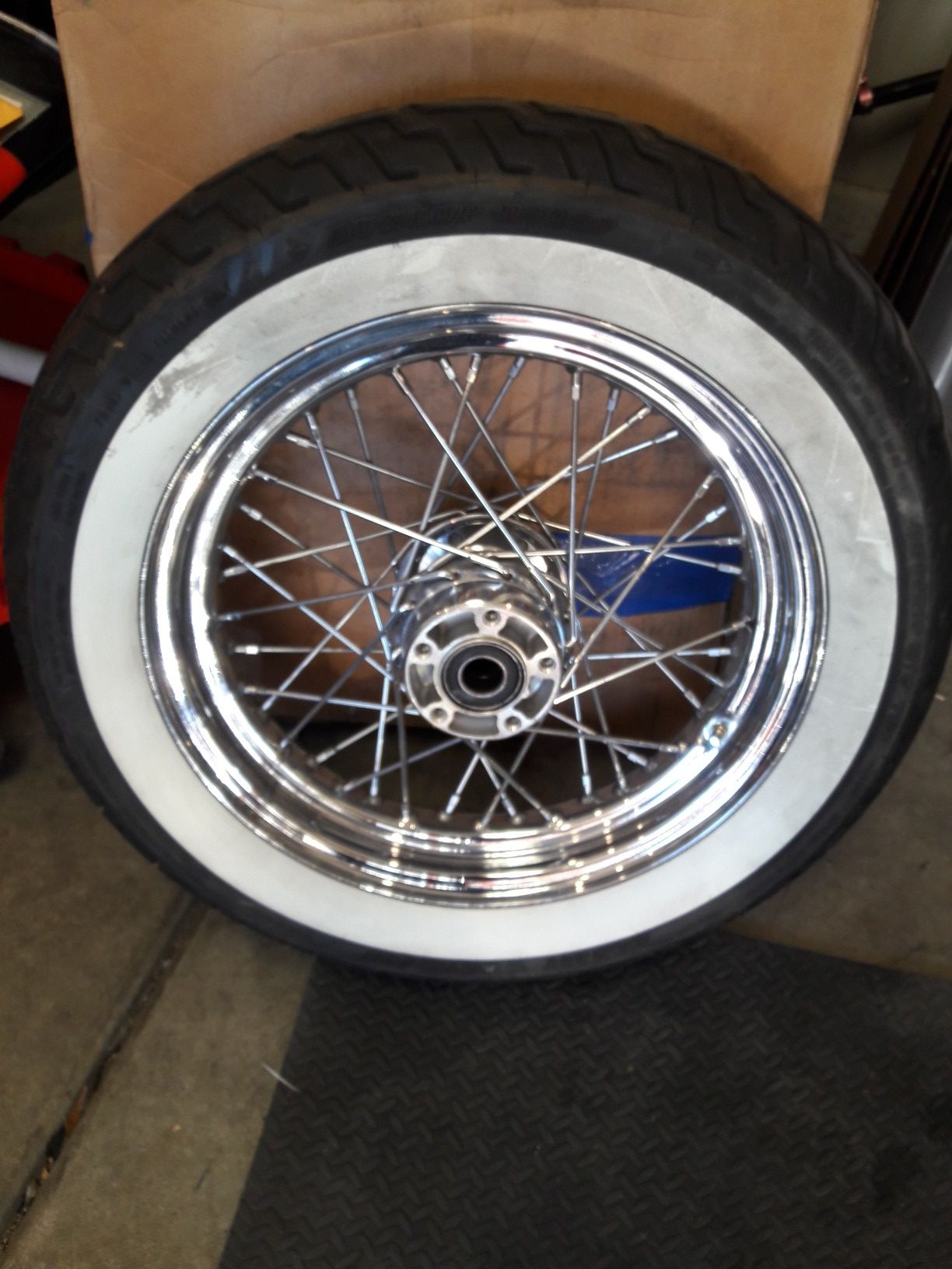 Harley Davidson Front Wheel & White Wall Tire