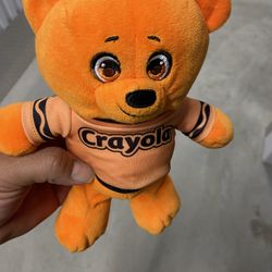 Crayola Crayon 6" Orange Stuffed Plush Bear 8”