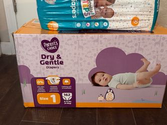 Parent's Choice Dry & Gentle Diapers Size 1 162 Count