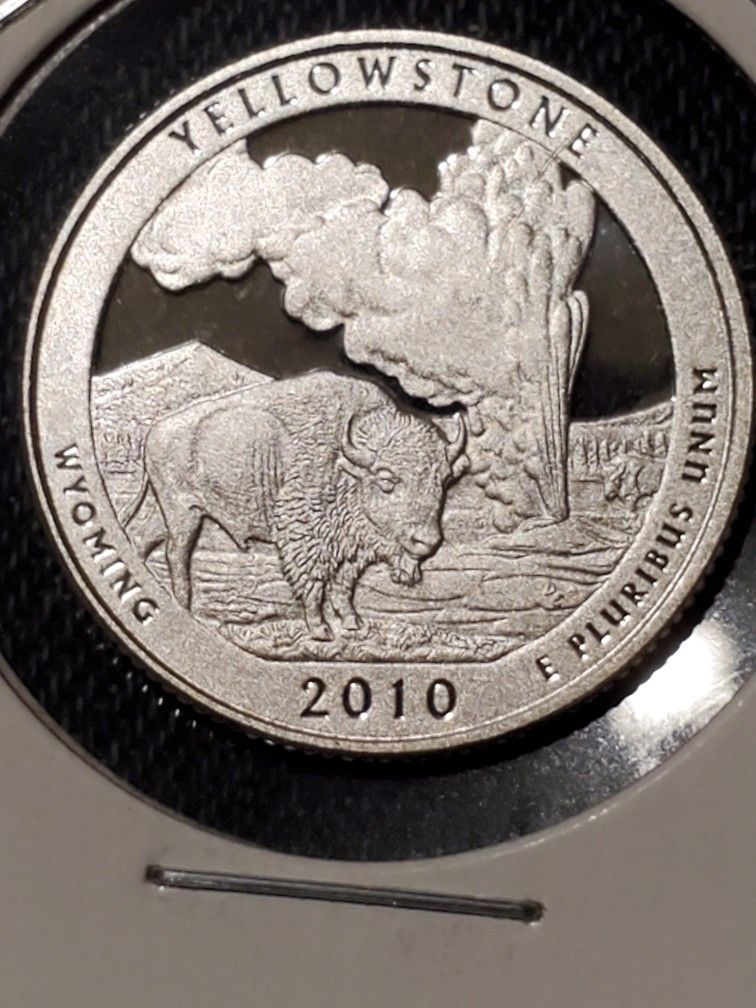 2010 S Silver Proof Quarter. Yellowstone ATB Series.