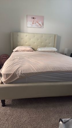 Bed frame and queen foster and Stearns mattress