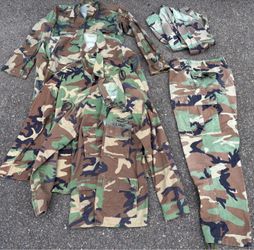 Army surplus woodland camo uniforms