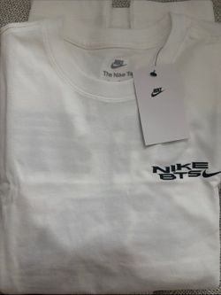 Nike White Short Sleeve Crew Tee with Black BTS Logo