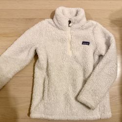 Kids unisex white Patagonia Los Gatos sweater Small S (7-8)