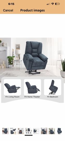 Esright Power Lift Recliner for Elderly, Electric Lift Chair with Heated Vibration Massage,Heavy Duty Electric Recliner with Side Pockets, USB Charge 