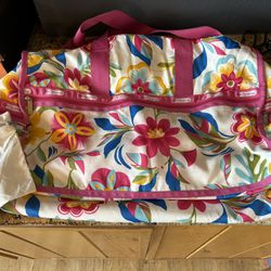 LeSportSac NWOT Vintage Floral Weekender Bag With Keys And Storage Bag