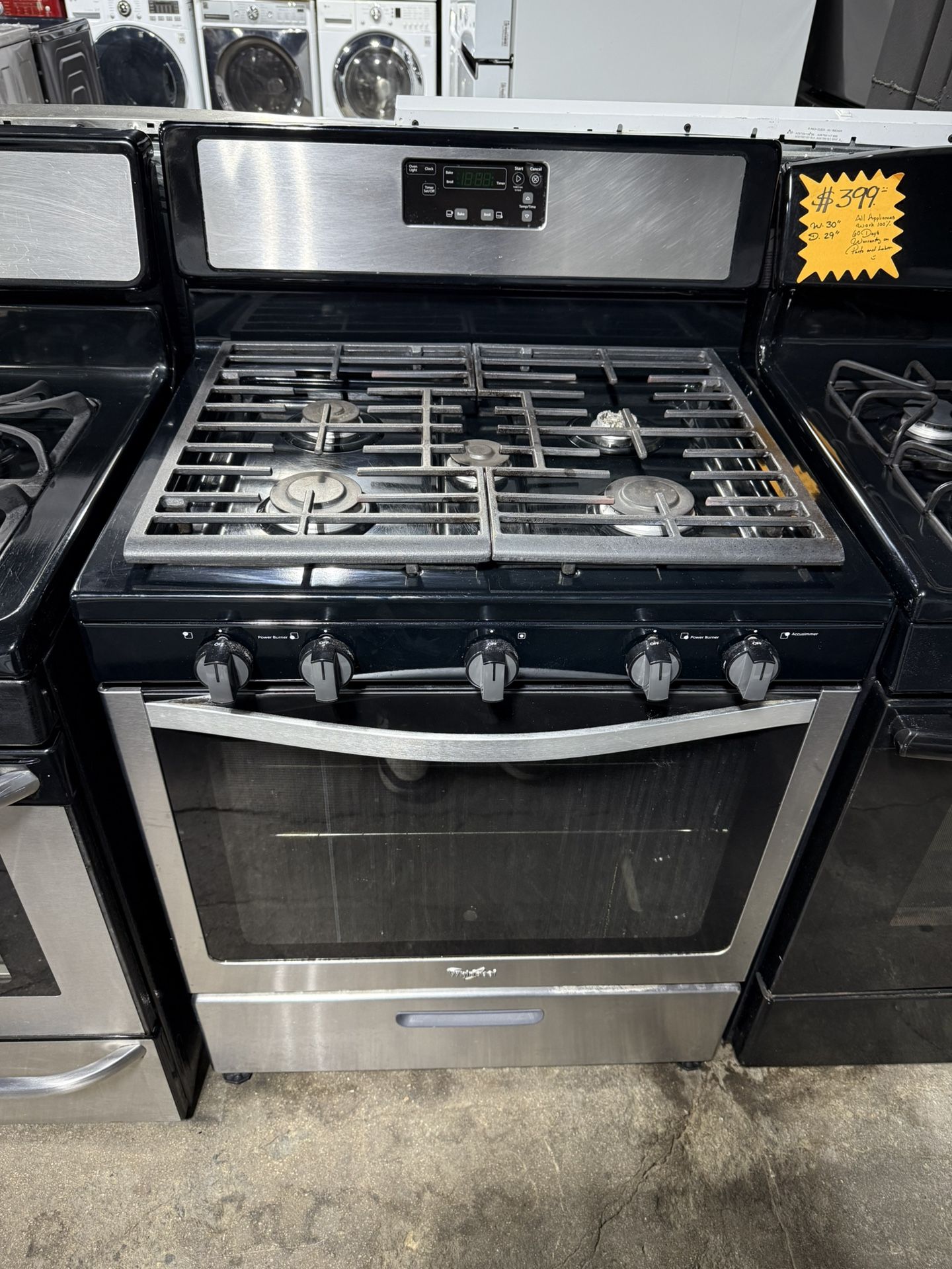 Whirlpool Stainless steel 5 burner range stove 