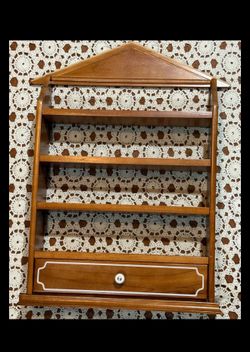 Vintage 80s Lenox Spice Village Wooden Rack Display Shelf Only As Is