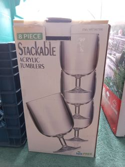 Brand New Cups Stackable Acrylic Tumblers Clear