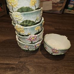 6 Hand Painted Decorative Bowls