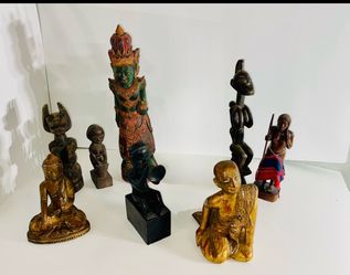 Collection of Asian and African Wood Figurines.150 for all