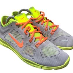 Nike Free 5.0 TR FIT Running Shoes Gray Orange Yellow  Sz 7