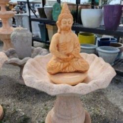 Concrete Buddha Fountain or Planter Pot / Cement Backyard Garden Outdoor Fountains