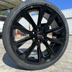 22” 24” 26” Gloss Black Rims Tires For GMC CHEVY ESCALADE RAM. WE FINANCE NO CREDIT NEED APPLY TODAY PLEASE CALL FOR PRICES