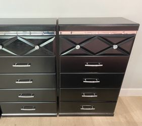 TWO Tall Crystal Dressers