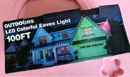 Outdoors LED Colorful Eaves Light 100FT(can be controlled via AI-enabled smartphone) New