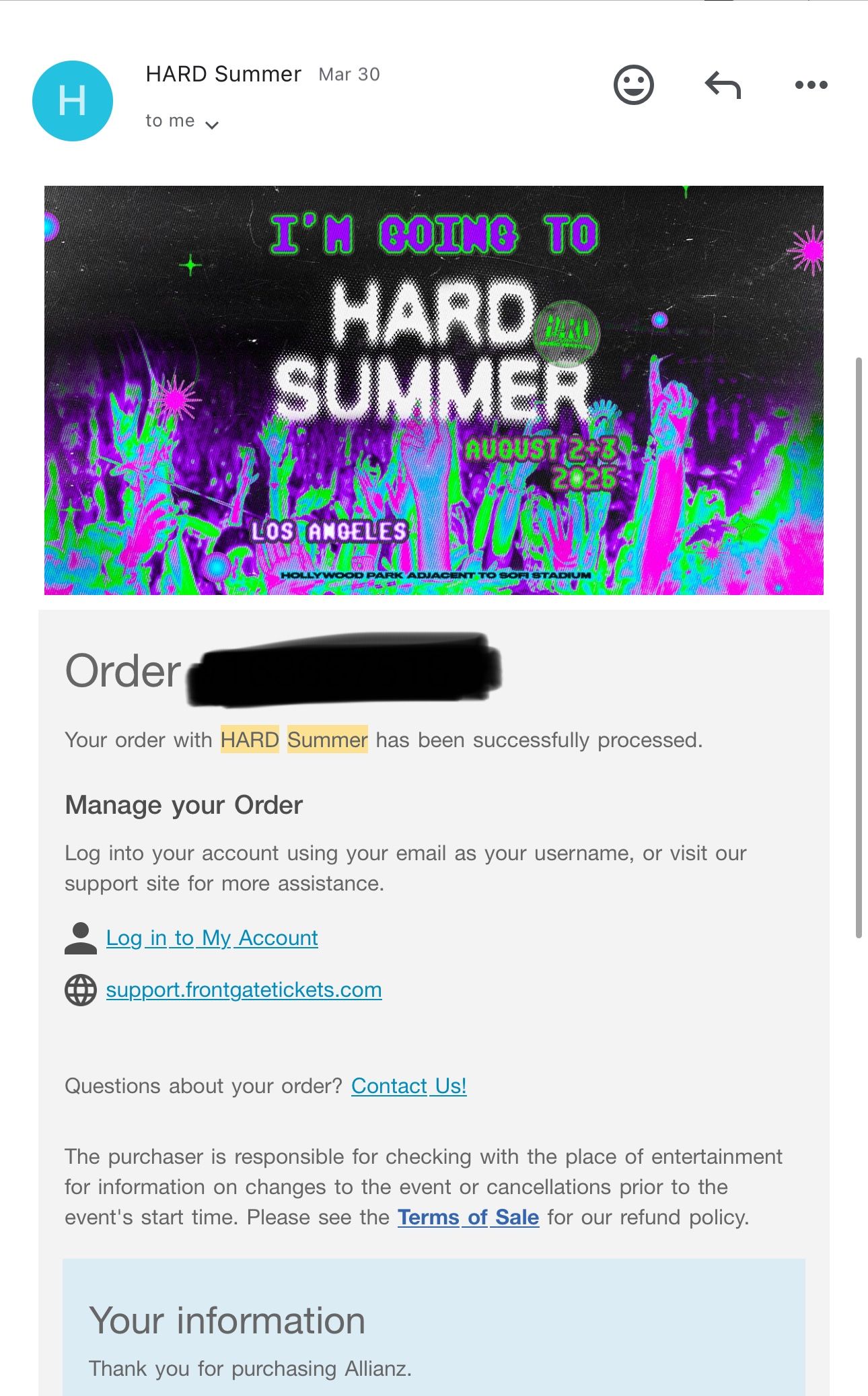 HARD SUMMER 2-DAY GA TICKET