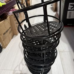 Iron Hanging Plant Holder Over The Rail Metal Fence Planters, Hanging Bucket Flower Pot Holder for Patio Balcony Outdoor Plants - Pack of 6 (Black)