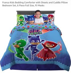 PJ Masks full comforter and sheet set with plush