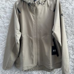 Under Armour Men's Unstoppable Tan Hooded Jacket New Size Medium 