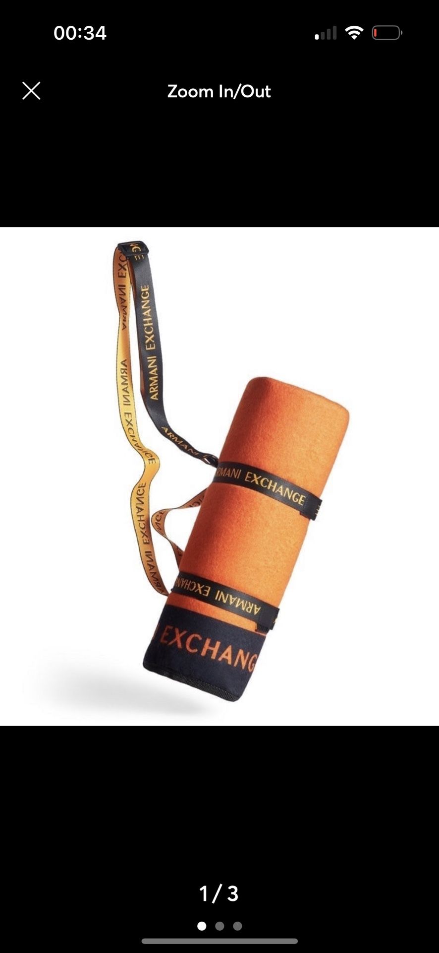 Armani Exchange 52"×60" Large Waterproof Picnic Blanket NEW