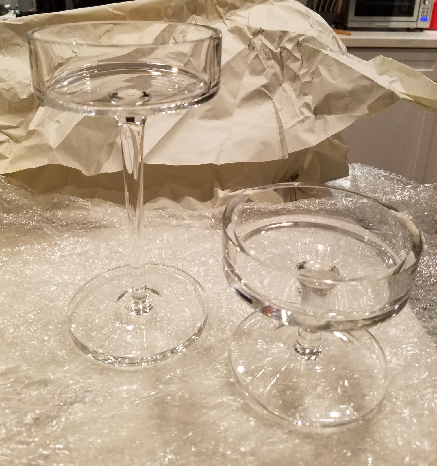 Pottery Barn Glass Pillar Candle Holders