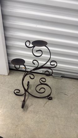 Wrought Iron Two-Tier Candle Holder Stand