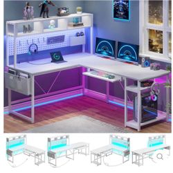 L-Shaped LED Desk 