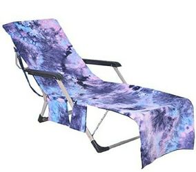 Beach chair cover with side pocket (blue)