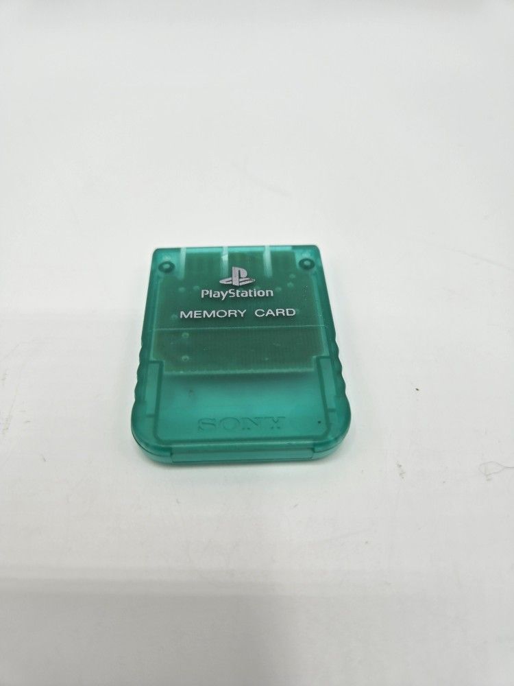 Official Sony PlayStation 1 PS1 Memory Card OEM PSOne Teal green clear SCPH-1020