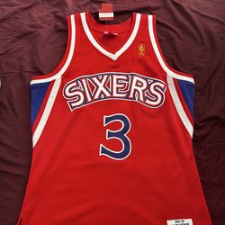 Philadelphia 76ers Allen Iverson Jersey Mitchell & Ness Red 1996/97 Hardwood Classics Authentic Jersey