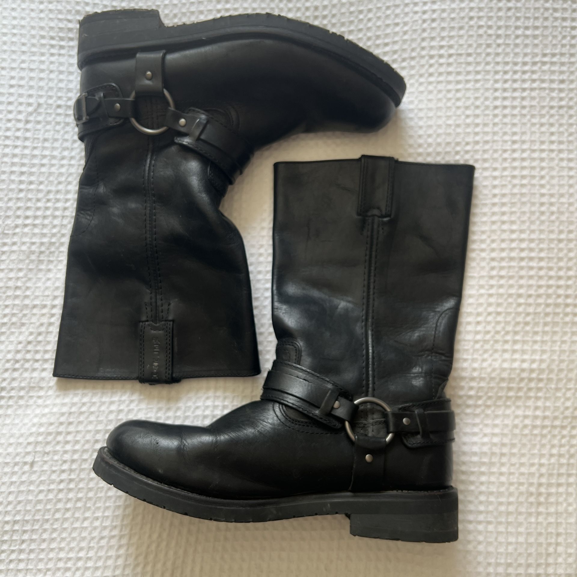 Harley Davidson Black Leather Women’s Boots - Size 9