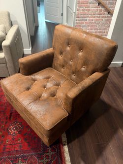 Christopher Knight Home Malone Tufted Club Chair, Brown 28D x 29.5W x 33.5H Inch