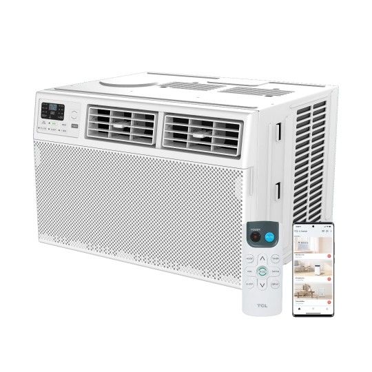 TCL 14,000 BTU Smart Window Air Conditioner, Fan & Dehumidifier Works with Alexa/Google Assistant (Model: W14W92-4)