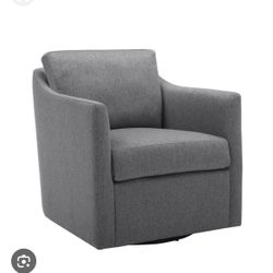 World Market Grey Swivel Arm Chair