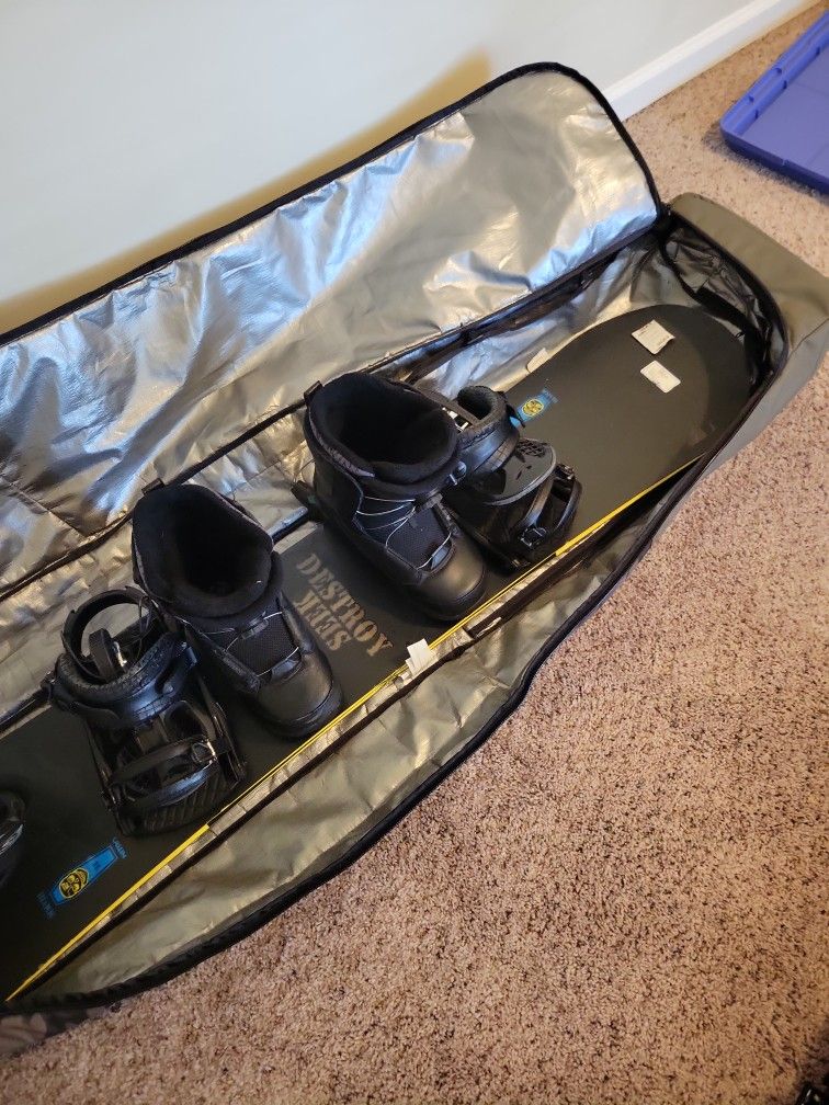 Snowboard + Boots Helmet And Travel Case
