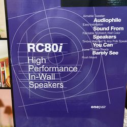 Brand New Polk Audio RC80i High Performance In-Wall Speakers