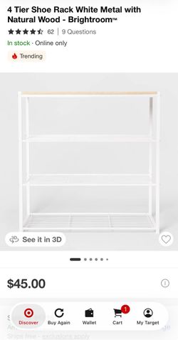 Brightroom 4-Tier White Metal Shoe Rack