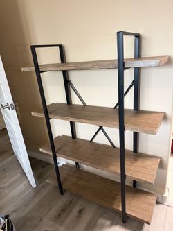 Industrial Wood and Metal Bookshelf