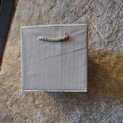 Better Homes & Gardens Collapsible Fabric Cube Storage Bin, Grey Stripe