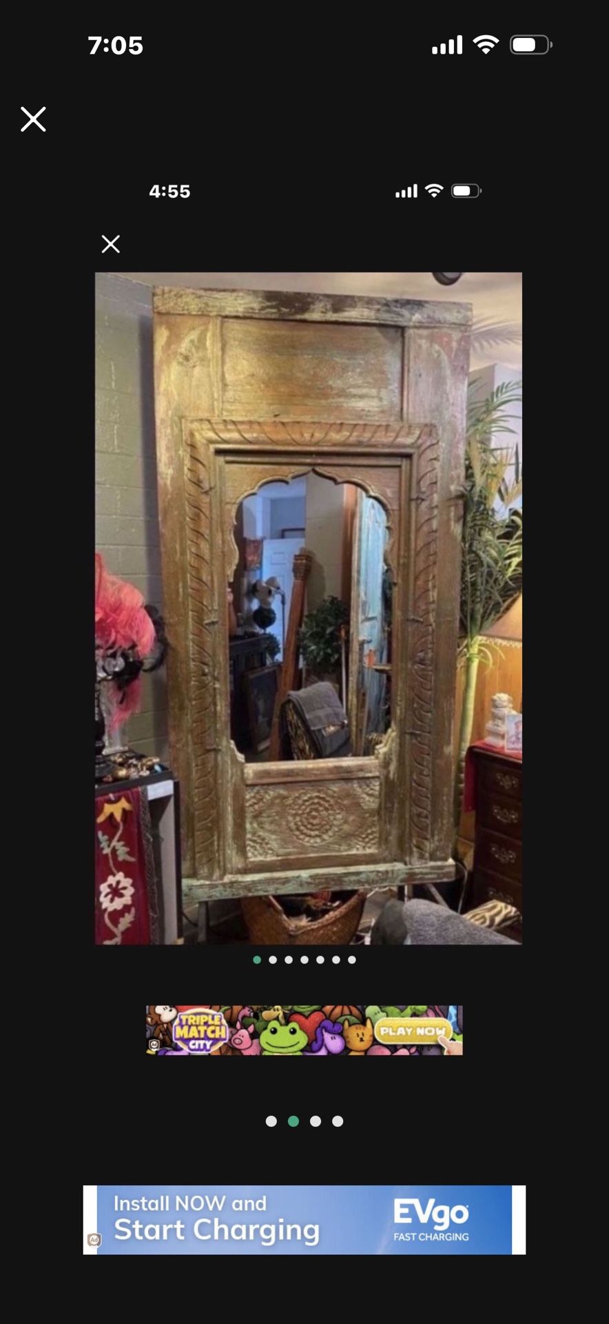 Shipped From India, Beautiful Antique Mirror Very Large