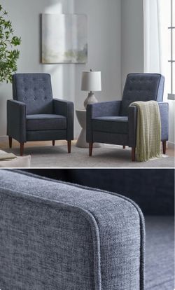 Set of Reclining Chairs Blue