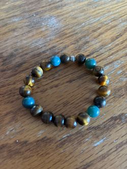 Real Tigers Eye and Turquoise bracelet