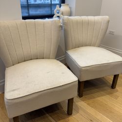 Beige Accent Chairs (set Of 2)
