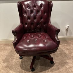 Wingback Office Chair Burgandy