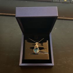 Birthstone Pendant Necklaces for Women Infinity Sterling Sliver Necklace with Zirconia Pendant