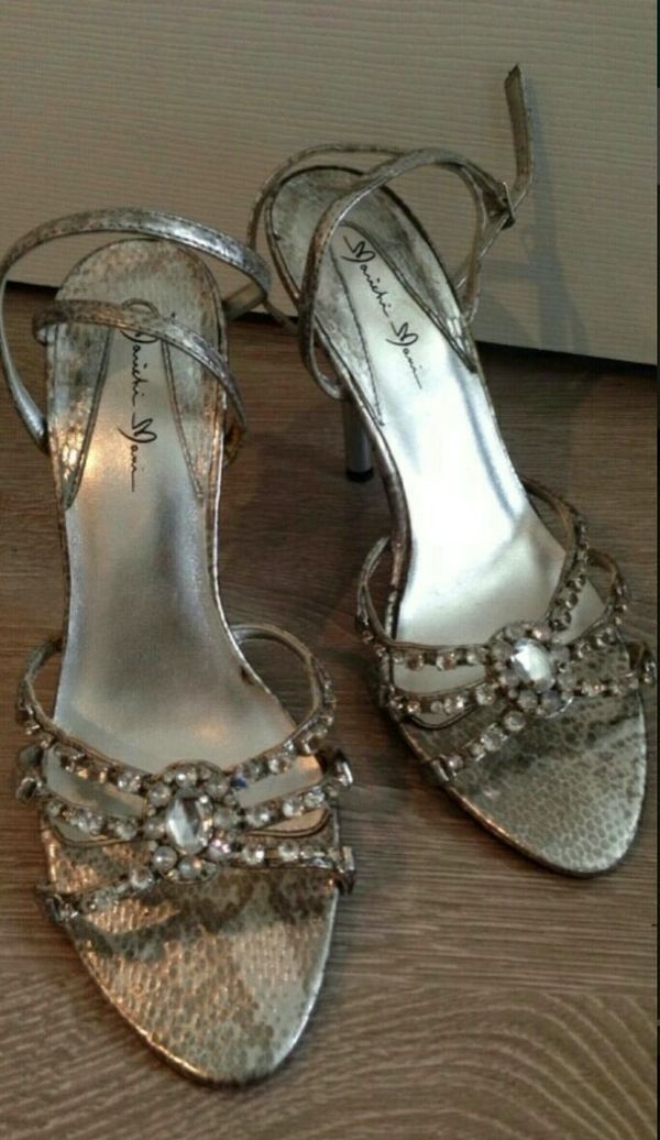 silver dress with heels