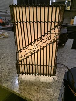 Wood table lamp