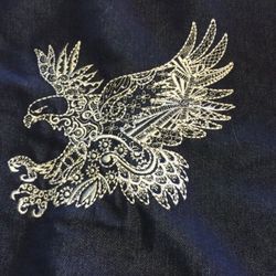 Eagle embroidery denim jacket
