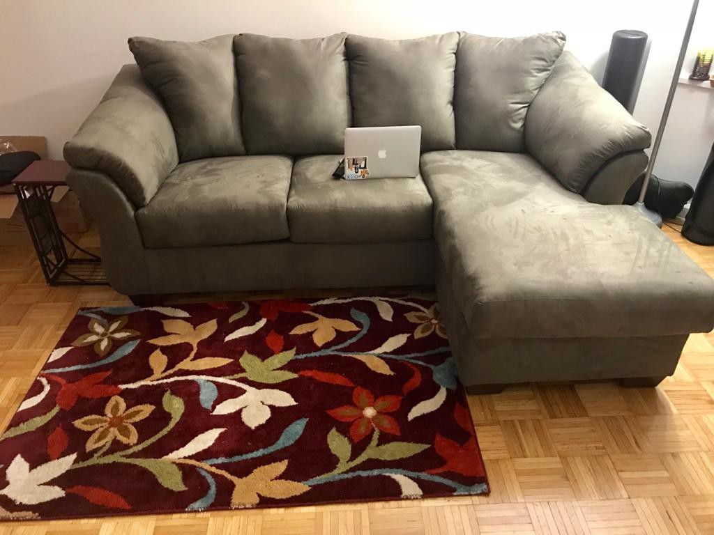 Reversible Microfiber L-shape sectional sofa